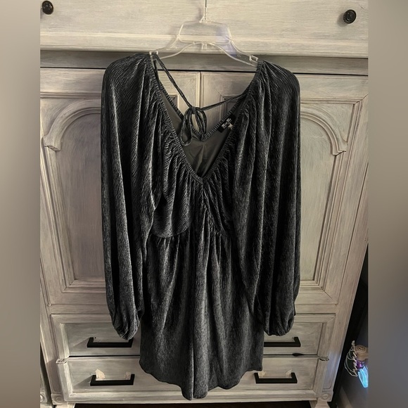 Miss Me Flowy Blue Velvet Swing Dress - Picture 4 of 8